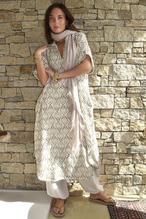 Royal Palm Pillow Cotton Dress Natural 